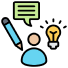 Design thinking icon with creative process